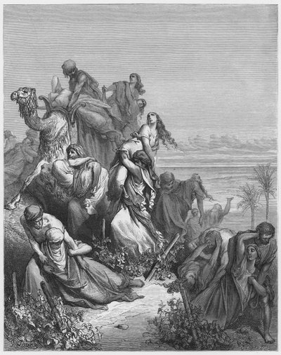 The Children of Benjamin Carrying Off the Virgins of Jabesh-Gilead by Gustave Dore
